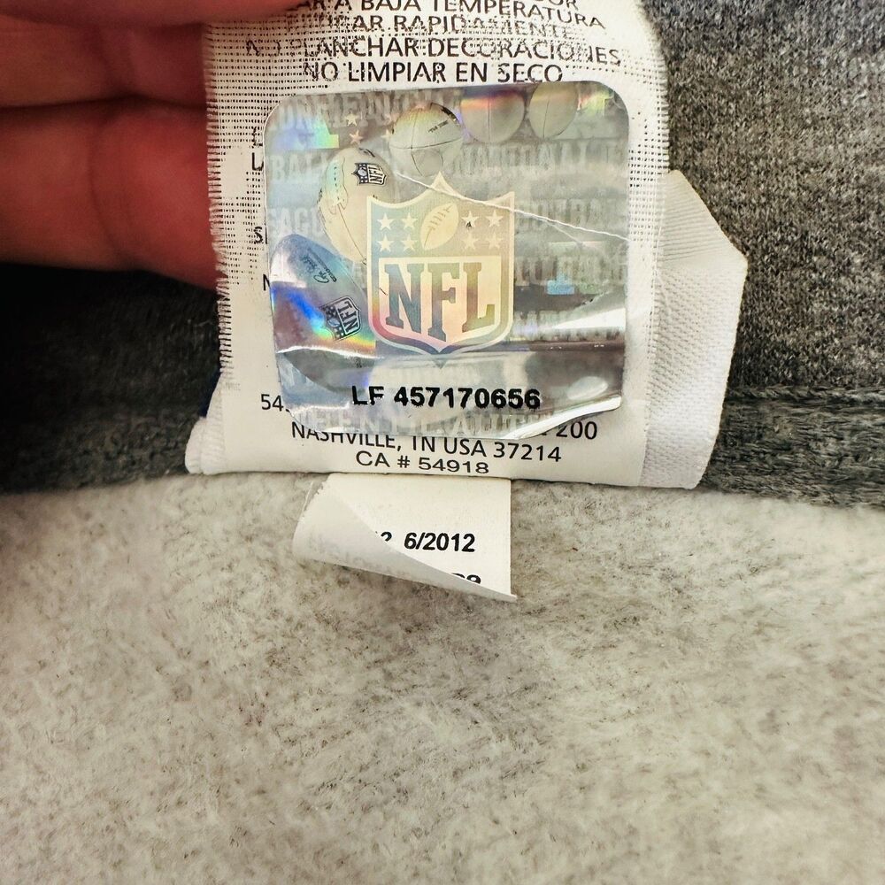 new york giants nfl full zip sweatshirt gray blue football fan gear large - Picture 10 of 13
